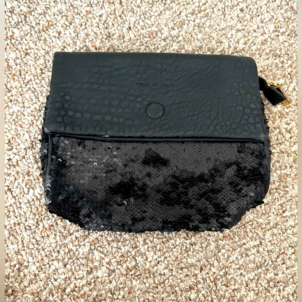 French Connection Sequence Black Clutch